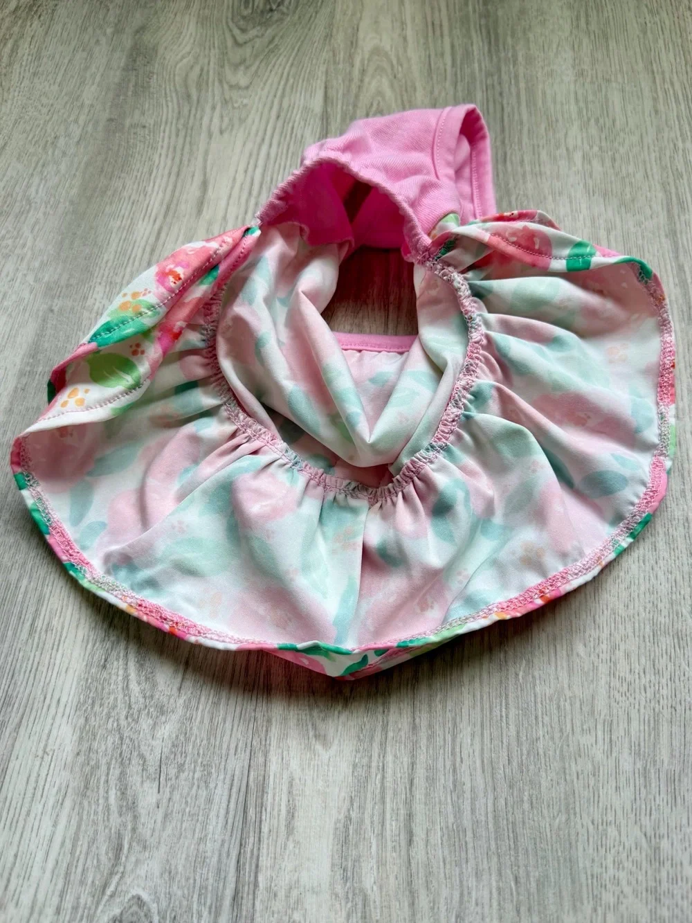 Pink Floral - Pet/Small Puppy Dog Ruffle Halter Dress with Bow - size XS